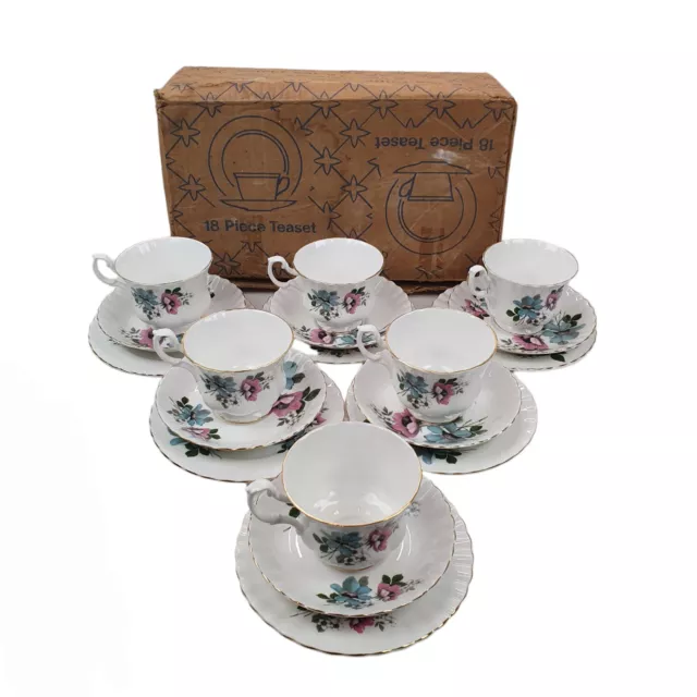 richmond bone china 18 piece set cup saucer plate floral afternoon tea england