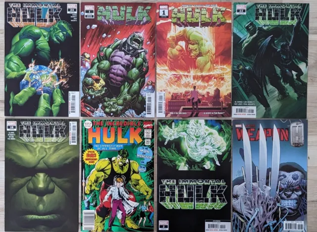 Hulk lot of 8 NM comics #1- IMMORTAL HULK - WEAPON H #1 VARIANTS & VF foil #393