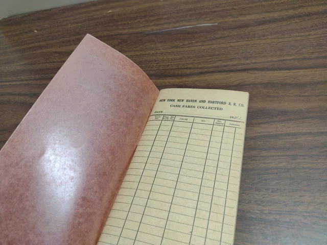 1940s New York New Haven & Hartford Railroad Co Cash Fares Ledger Book Unused