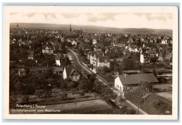 c1940's General View of Wartturm Friedberg Hesse Germany RPPC Photo Postcard