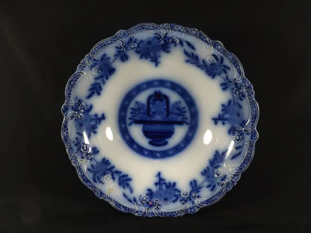 Rare J.kent True Flow Blue "Brugge" Serving Bowl Beautiful Flow 1870'S Era