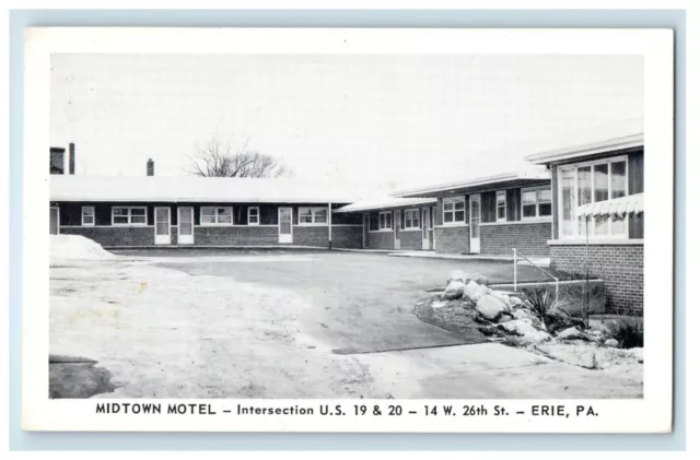 Midtown Hotel Intersection U.S 19 & 20 Erie Pennsylvania PA Unposted Postcard