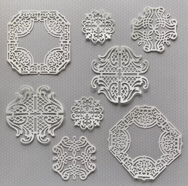 Filigree Corners_White_Die Cut Embellishments Scrapbooking Cover Stock