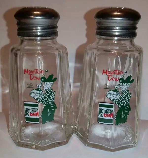 A Charming Set of 2 Mountian Dew Salt and Pepper Shakers 106