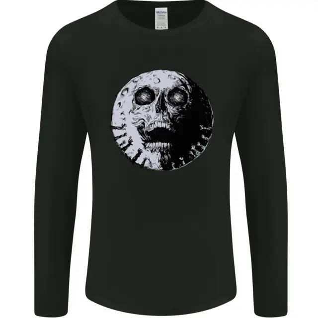 T-shirt biker zombie da uomo luna teschio gotica Halloween