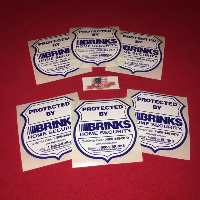 Brinks Security Stickers For Home Windows Glass Door Warning Alarm Signs 6 Lot