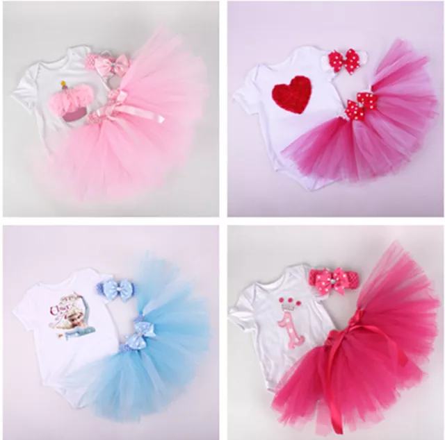 Baby Kids Toddler Princess Pageant Party dress Clothes Girl Tutu Birthday Suit