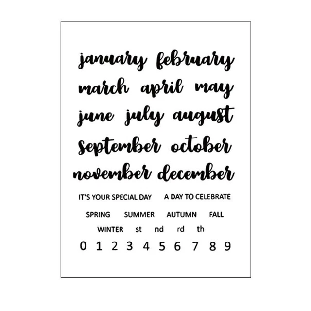 Cute Month Transparent Clear Stamps for DIY Scrapbooking/Card Making