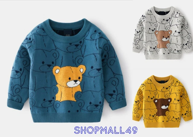 Boys Sweater Winter Warm Knitted Jumper Christmas Xmas School Age 2-8 Years