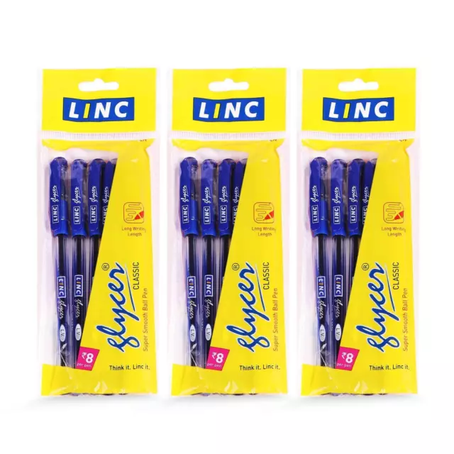 Linc Glycer Blue Ball Pen For Good Writing 15 pcs