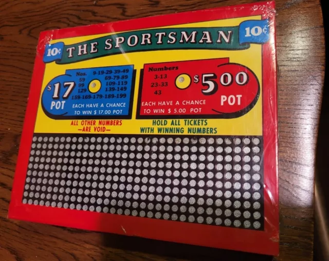 Vintage Punch Board Bar Game-The Sportsman - 1940's Complete - Still Sealed!