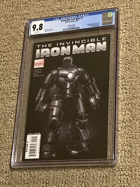 Invincible Iron Man 1 CGC 9.8 White 2nd Print (Movie Cave Scene) #002 + magnet