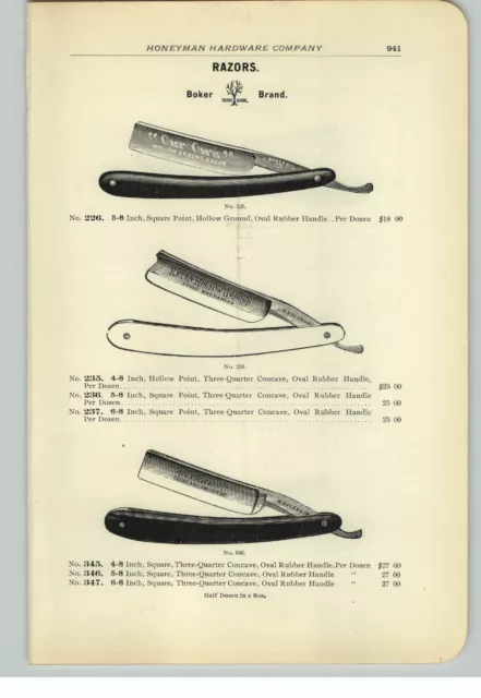 1906/7 PAPER AD 5 PG Boker Tree Brand Pocket Knife Knives Store