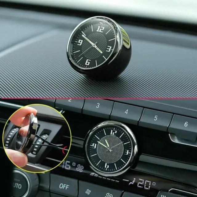 Auto Dashboard Quartz Analog Watch Gauge Clock Luminous Car Sticky Interior