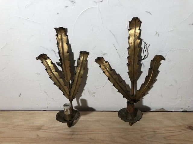 Paire appliques métal dorée Esprit Maison Jansen