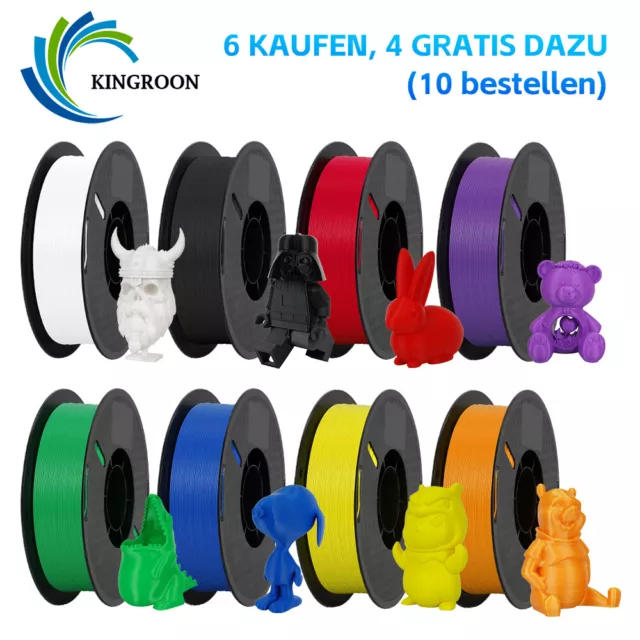 【6 KAUFEN 4 GRATIS】1KG PLA PETG 1,75mm 3D Drucker Filament Spule Bündel Rollen