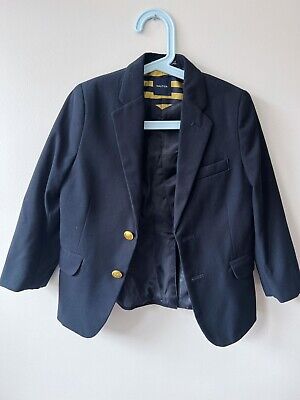 Nautica Boys' Navy Blue Jacket with Gold Buttons Sport Coat Kids Size 5 YRS