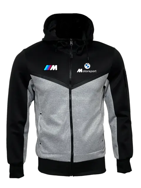 Jogging survêtement homme logo BMW Motorsport noir et gris 2024 nouveauté T230-A 2