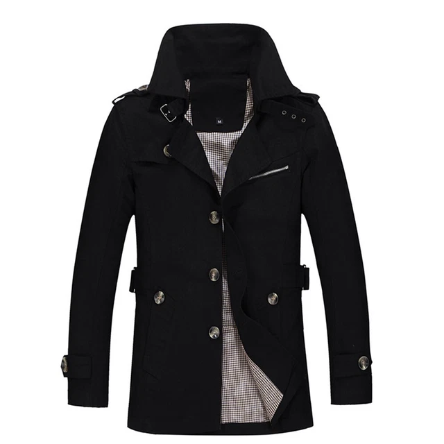Long Jacket Overcoat Business Outwear-Fashion Men Winter Warm Slim Trench Coat