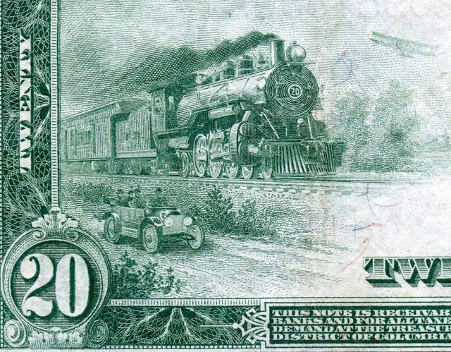 HGR SUNDAY 1914 $20 FRN ((STUNNING Artwork)) LIGHTLY CIRCULATED
