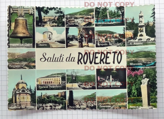 Cartolina Rovereto  Saluti da Rovereto vedutine viagg. anni '50 ed. Orempuller
