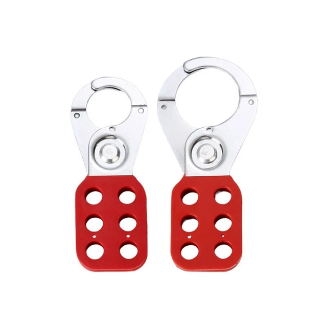 2 PCS Lock Out Tag Out Lock Hasp Safety Padlock Lockout Steel Nylon Hasp1409
