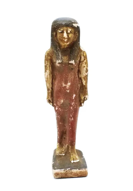Antique Egyptian painted pottery figure
