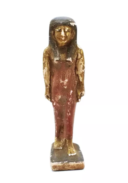 Antique Egyptian painted pottery figure