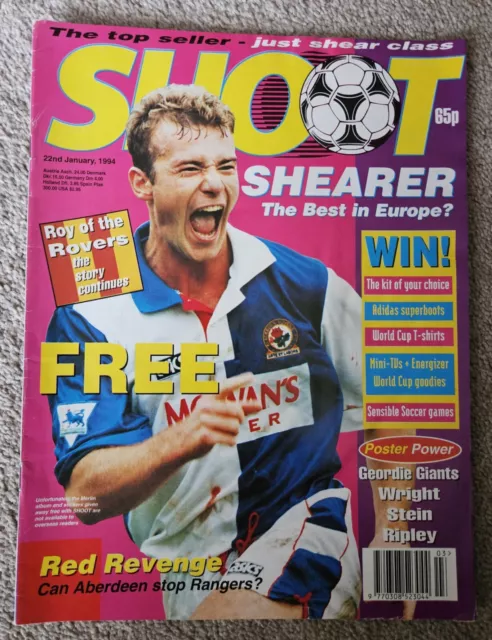 Vintage Shoot! Football Magazine  22Nd January 1994 -Shearer The Best In Europe?