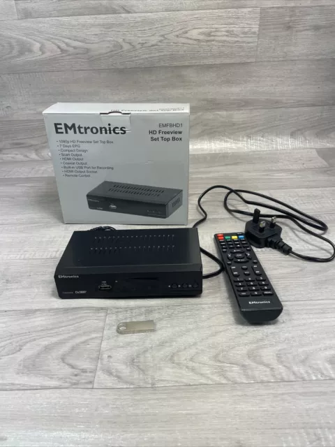 EMtronics Freeview Box Set-Top Digibox with Full HD Channels, HDMI, USB, SCART