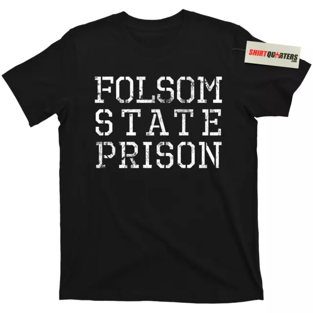 Johnny Cash Live at Folsom Prison blues Mani n Black outlaw biker felon t shirt