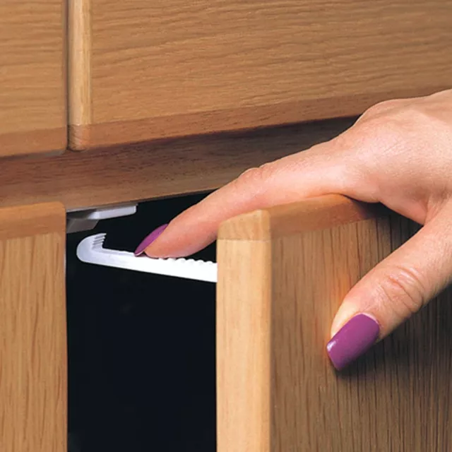 CHILD PROOF SAFETY CATCH Cupboard Cabinet Door Drawer Lock Latch Children Baby