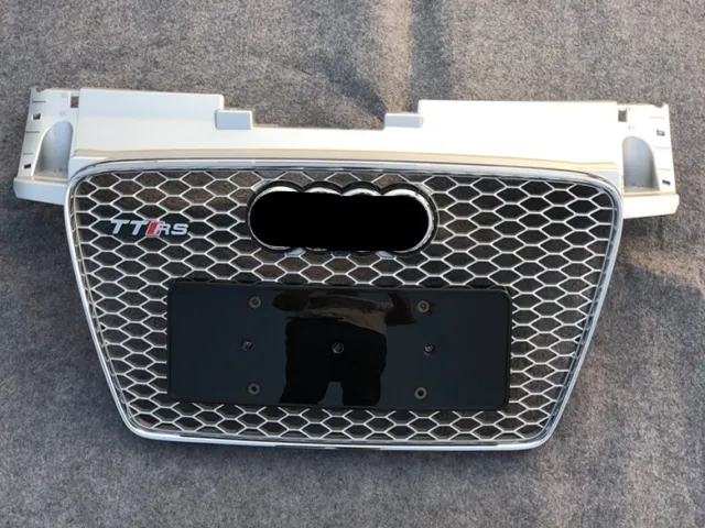 Für Audi TT 8J 08-14 TTRS Stil Kühlergrill GlänzendSliber Wabengrill Frontgrills