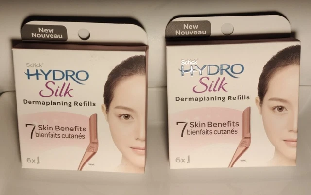 Hojas de recarga Schick Hydro seda dermaplaning paquete de 6 unidades lote de 2