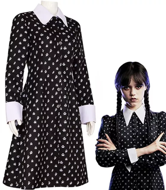 Costume Carnevale mercoledì Famiglia Addams serie TV Netflix bambina e donna