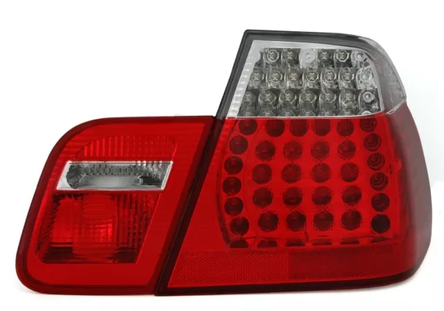 LED Rückleuchten Set in Rot Weiss für 3er BMW E46 Limo 5/98- Heckleuchten 3