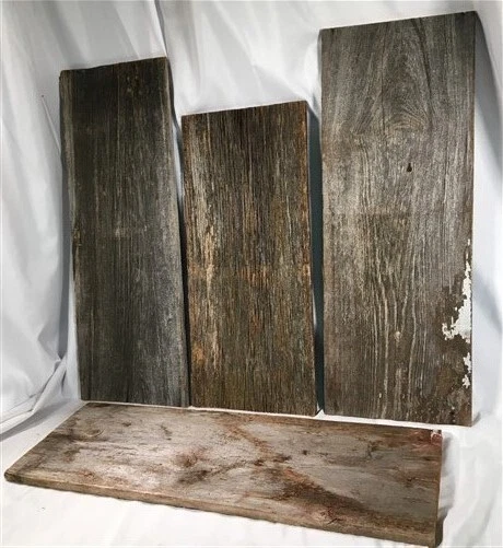 4 Barn Wood Reclaimed Planks, Wall Siding Boards, Lumber Floating Shelf A8,