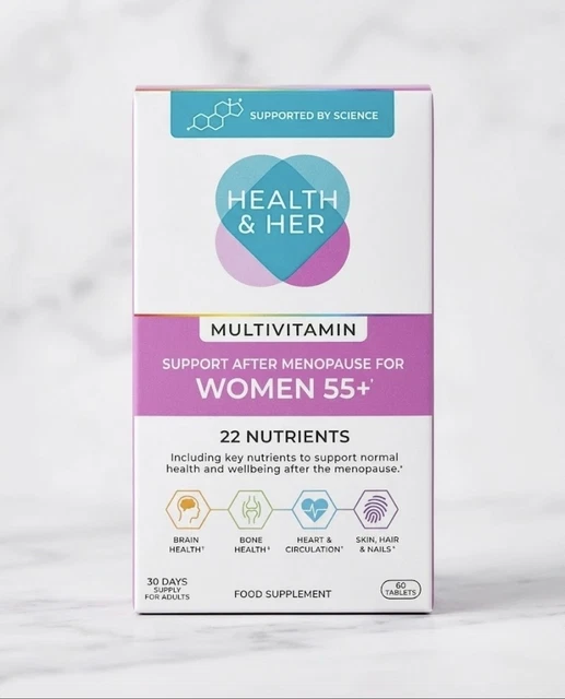 HEALTH & HER Multivitamin Support After Menopause Women 55+ 22 ...