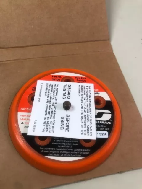 Dynabrade 56100 5" Vinyl Face Medium Density Sanding Pad Disc New