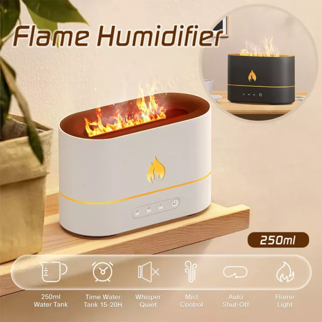 USB Flame Air Humidifier Essential Oil Aroma Diffuser Mist Maker Atomiser