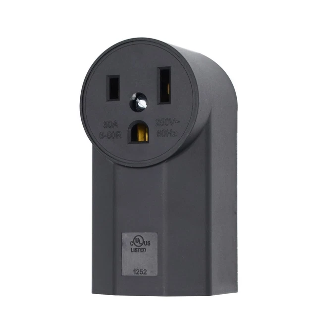 NEMA 6-50R Receptacle 2-Pole 3-Wire Surface Mount Power Receptacle 250V 50A