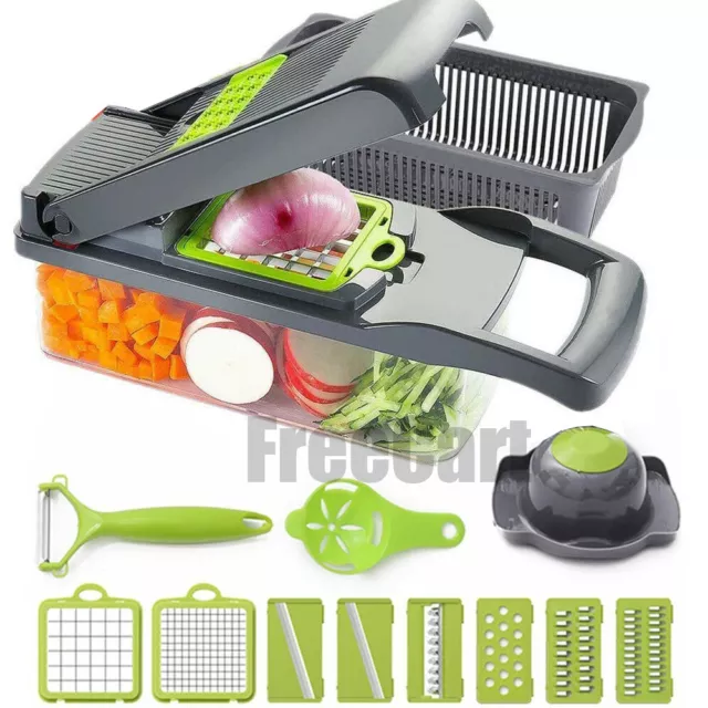 14 In 1 Fruit Vegetable Slicer Cutter Food Onion Veggie Dicer Chopper Kitchen US