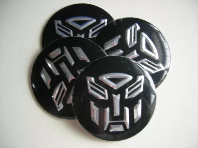 Transformer Iron Mask Wheel Center Cap Emblems Aluminum Stickers Decal 2 3/16