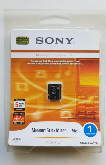 Tarjeta de Memoria M2 Memory Stick Micro SONY 256Mb-512Mb-1Gb-2GB