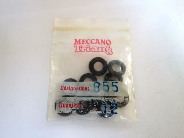 Lot 12 Pneumatici Dinky Toys Scala 1:43 &ndash; Gomme Nere Dentellate (15/8eme) &ndash; Ricambio Modellismo