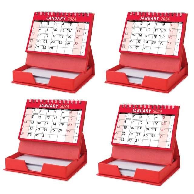 4 X 2024 Month to View Desktop Calendars and Memo Pads £9.99 - PicClick UK
