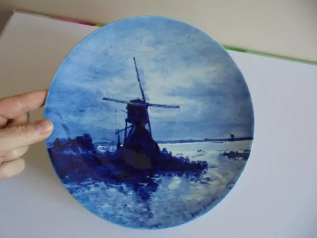 Ancienne assiette en porcelaine de DELFT début XXe siècle signée numérotée