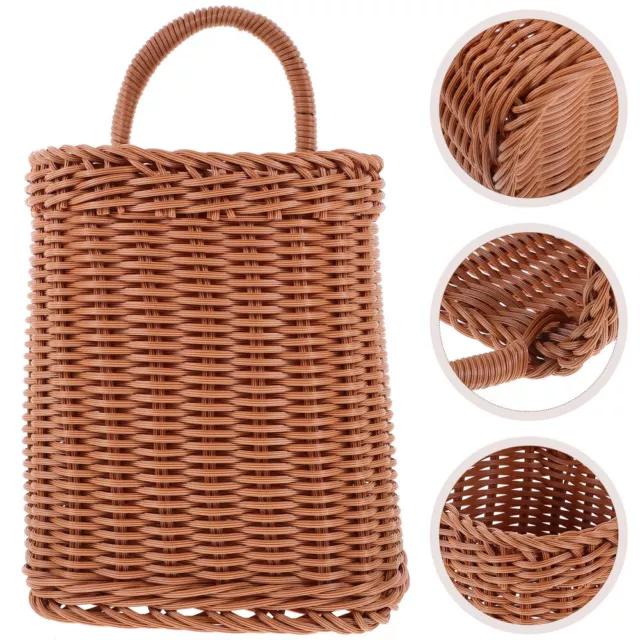 Wall Hanging Storage Basket Imitation Rattan Blanket Living Room