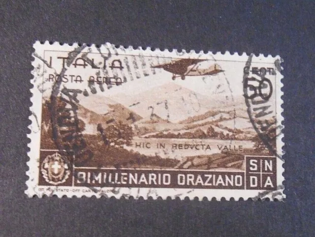 ITALIA,ITALY REGNO 1936 Bimillenario ORAZIO 50c bruno Posta Aerea USED ss.A96