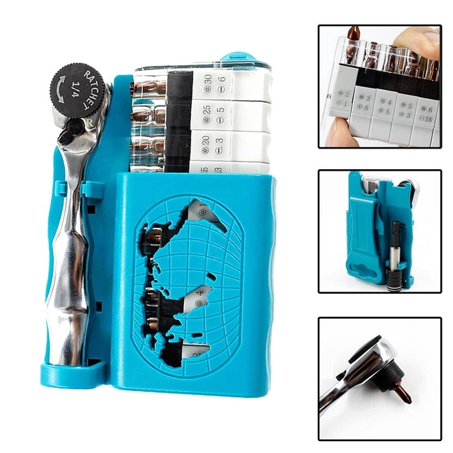 Clé Vis Cliquet Socket Wrench Double Tête Tournevis Mèche Outils à Main